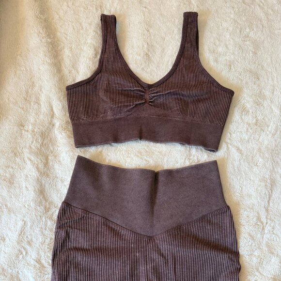 Purple Workout Short & Sports Bra Set - sz M - Picture 2 of 6